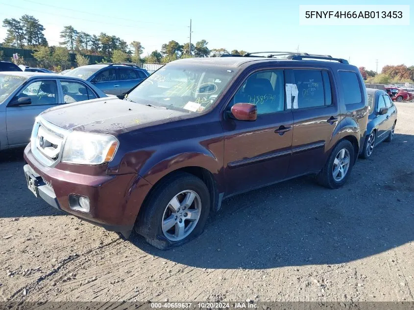 2010 Honda Pilot Ex-L VIN: 5FNYF4H66AB013453 Lot: 40659637