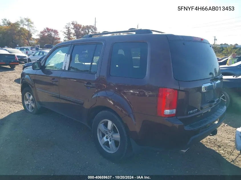 2010 Honda Pilot Ex-L VIN: 5FNYF4H66AB013453 Lot: 40659637