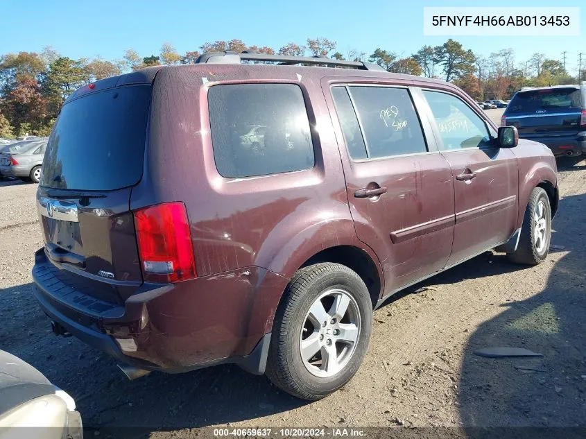 2010 Honda Pilot Ex-L VIN: 5FNYF4H66AB013453 Lot: 40659637