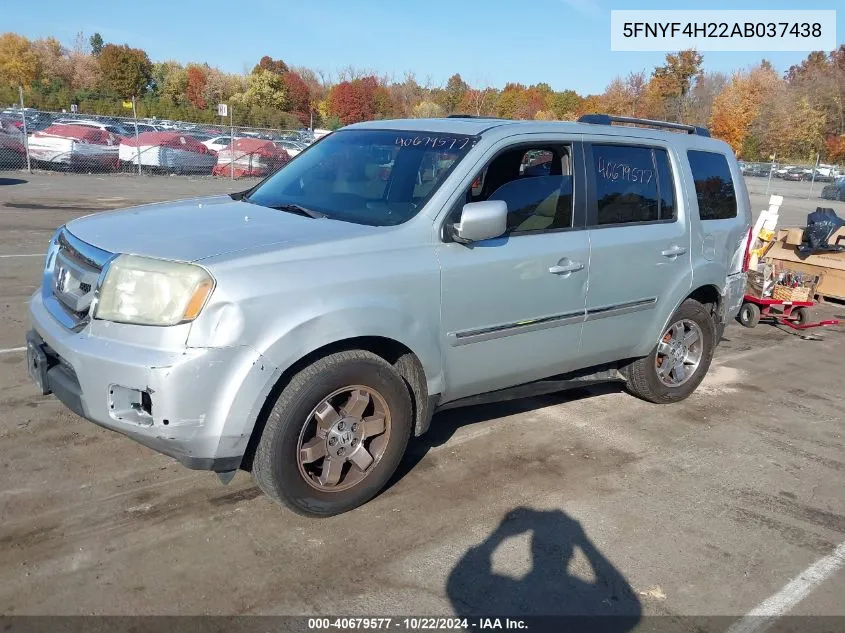 2010 Honda Pilot Lx VIN: 5FNYF4H22AB037438 Lot: 40679577