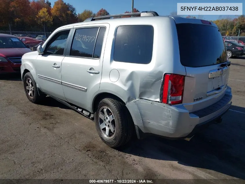 2010 Honda Pilot Lx VIN: 5FNYF4H22AB037438 Lot: 40679577