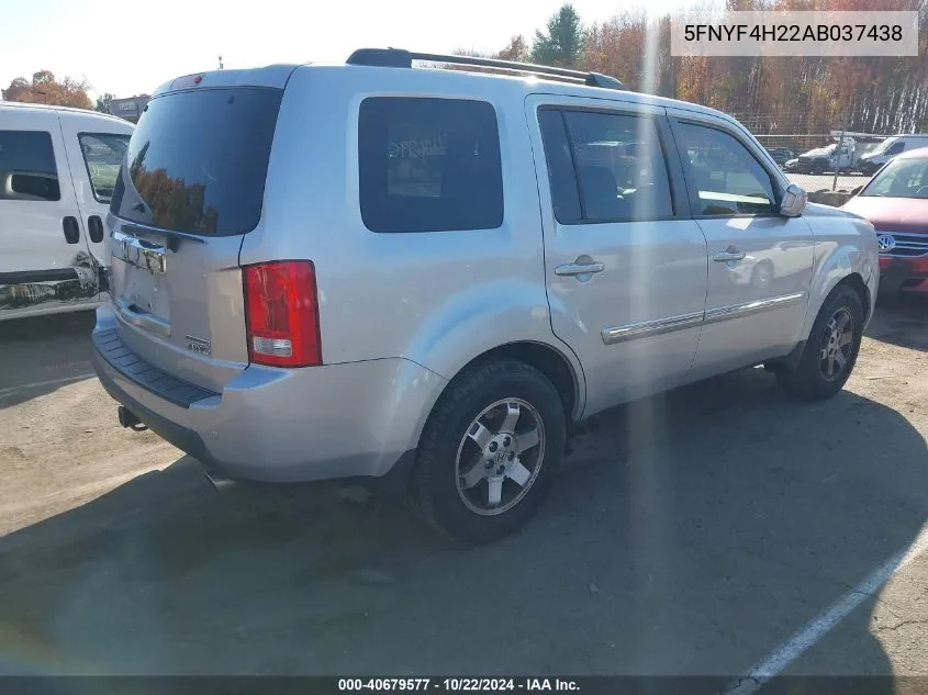 2010 Honda Pilot Lx VIN: 5FNYF4H22AB037438 Lot: 40679577