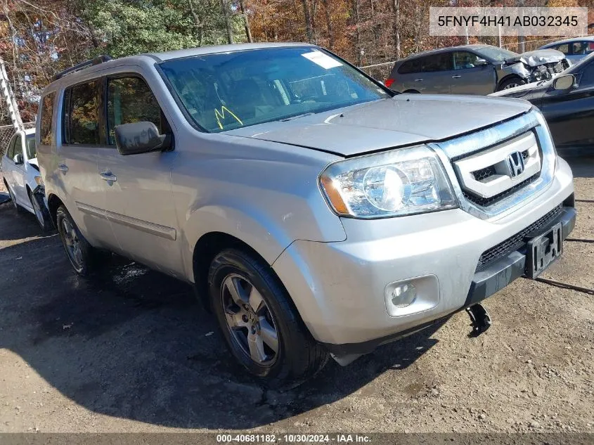 2010 Honda Pilot Ex VIN: 5FNYF4H41AB032345 Lot: 40681182