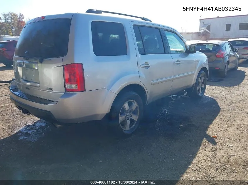 2010 Honda Pilot Ex VIN: 5FNYF4H41AB032345 Lot: 40681182