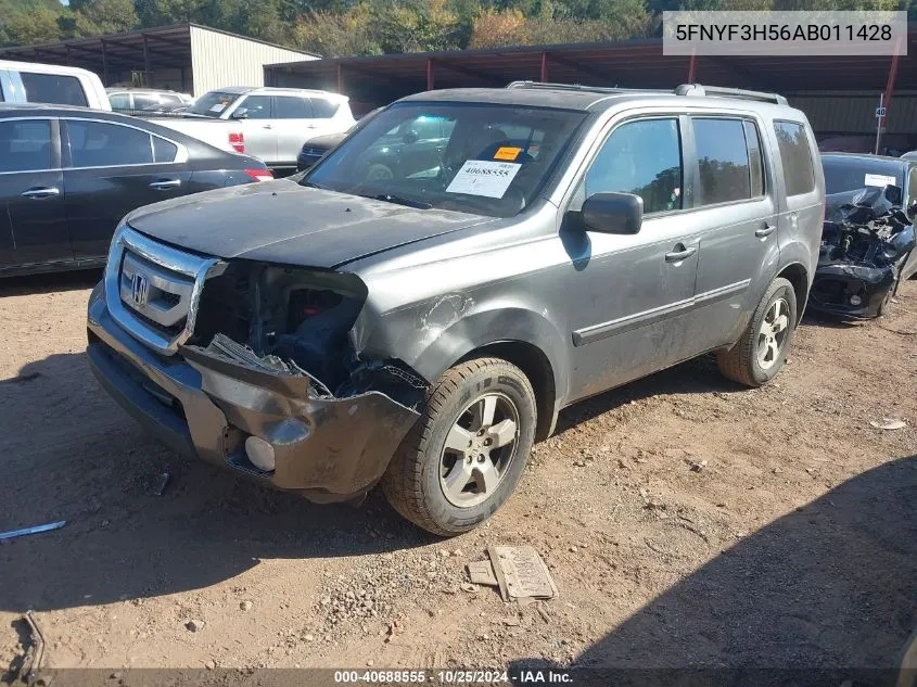 5FNYF3H56AB011428 2010 Honda Pilot Ex-L