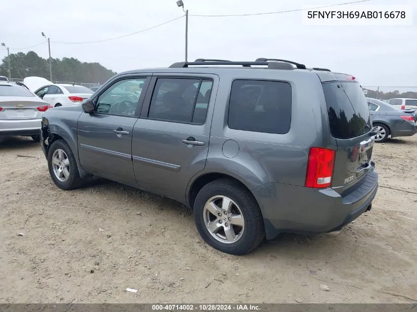 2010 Honda Pilot Exl VIN: 5FNYF3H69AB016678 Lot: 40714002