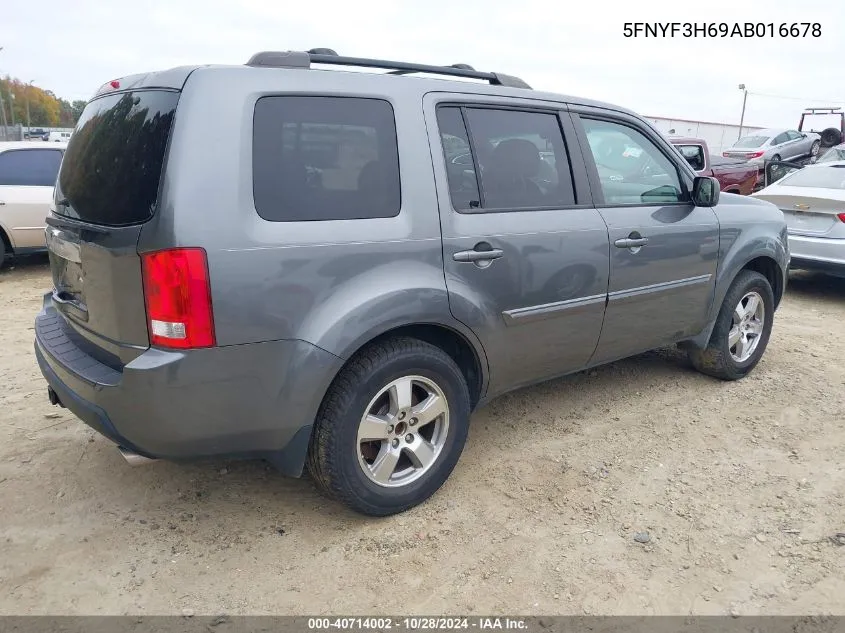 2010 Honda Pilot Exl VIN: 5FNYF3H69AB016678 Lot: 40714002