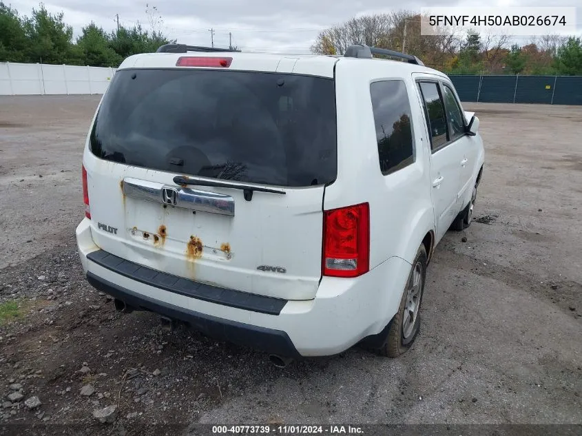 2010 Honda Pilot Ex-L VIN: 5FNYF4H50AB026674 Lot: 40773739