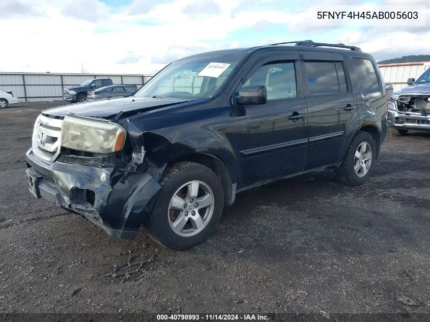 2010 Honda Pilot Ex VIN: 5FNYF4H45AB005603 Lot: 40798993