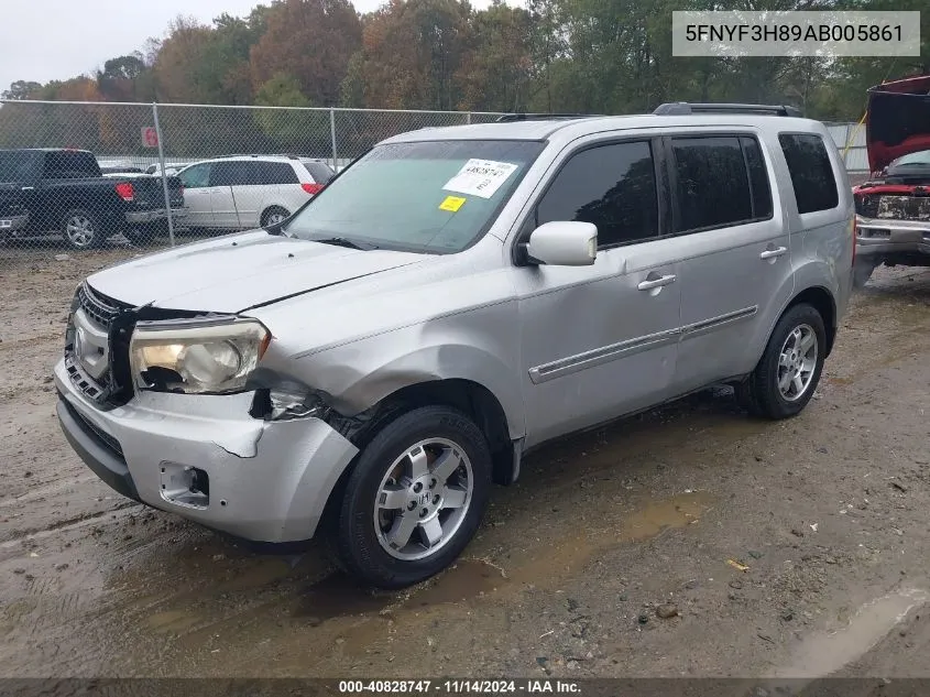 2010 Honda Pilot Touring VIN: 5FNYF3H89AB005861 Lot: 40828747