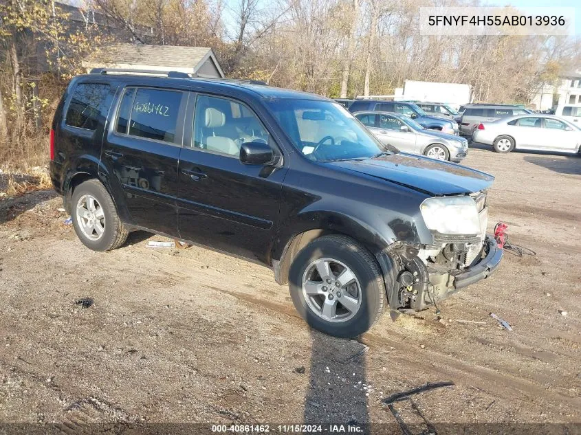 2010 Honda Pilot Ex-L VIN: 5FNYF4H55AB013936 Lot: 40861462