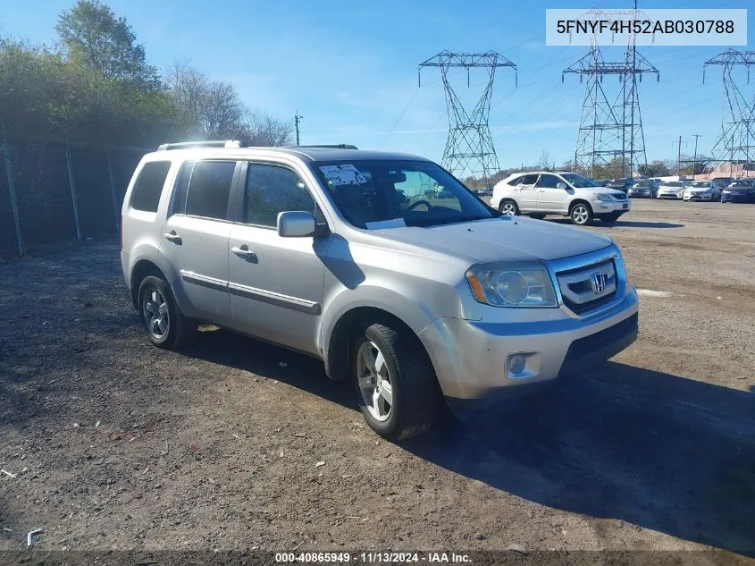 2010 Honda Pilot Ex-L VIN: 5FNYF4H52AB030788 Lot: 40865949