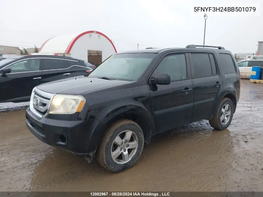 2011 Honda Pilot VIN: 5FNYF3H24BB501079 Lot: 12082967