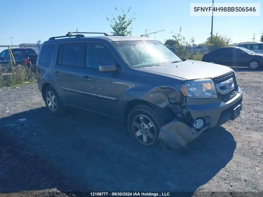 2011 Honda Pilot Touring VIN: 5FNYF4H98BB506546 Lot: 12106777