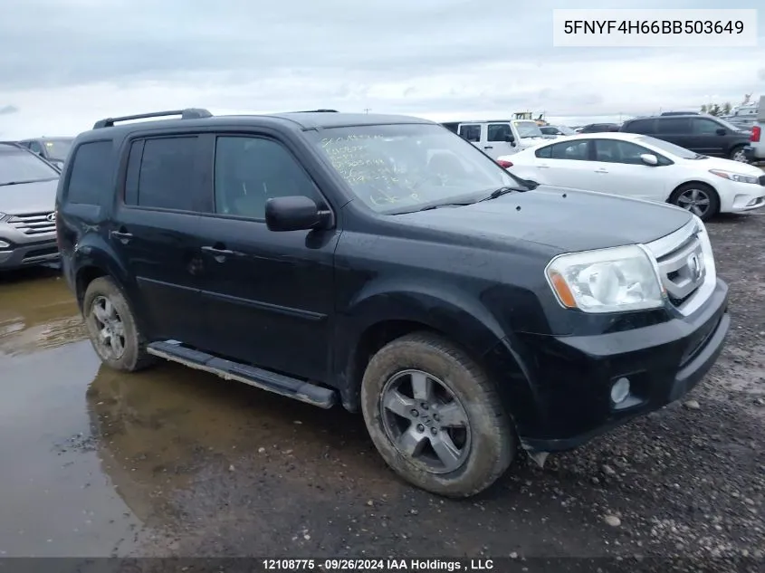 5FNYF4H66BB503649 2011 Honda Pilot