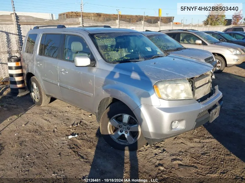 2011 Honda Pilot VIN: 5FNYF4H62BB503440 Lot: 12126481