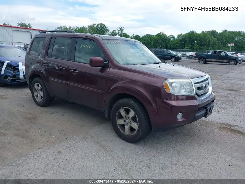 2011 Honda Pilot Ex-L VIN: 5FNYF4H55BB084233 Lot: 39473477