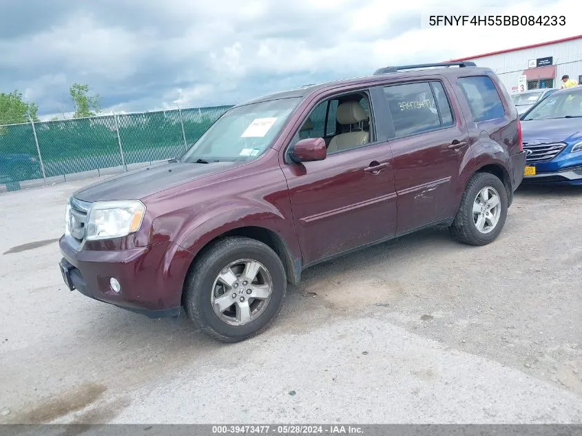 2011 Honda Pilot Ex-L VIN: 5FNYF4H55BB084233 Lot: 39473477