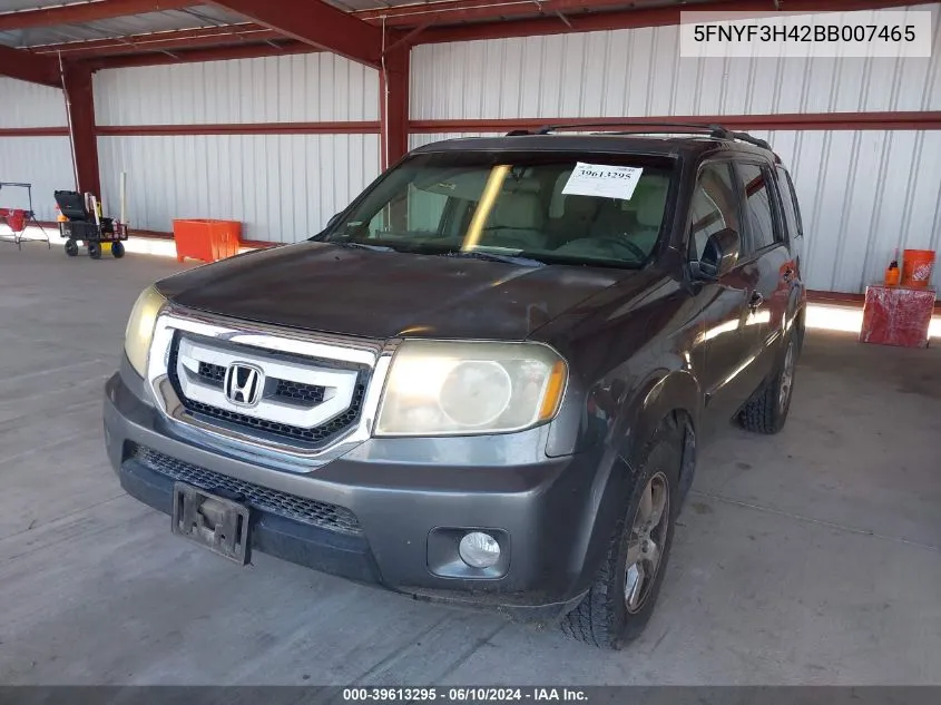 5FNYF3H42BB007465 2011 Honda Pilot Ex