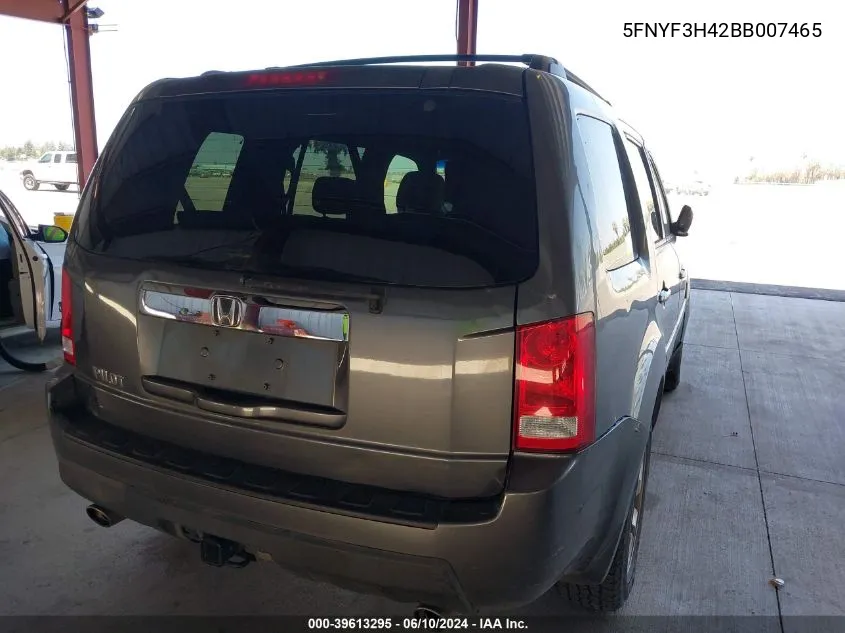 2011 Honda Pilot Ex VIN: 5FNYF3H42BB007465 Lot: 39613295