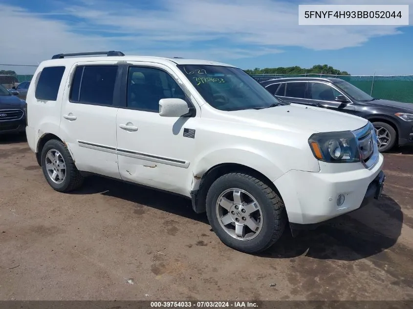 2011 Honda Pilot Touring VIN: 5FNYF4H93BB052044 Lot: 39754033