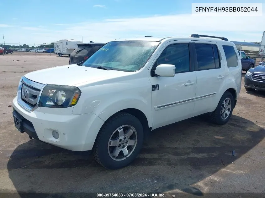 2011 Honda Pilot Touring VIN: 5FNYF4H93BB052044 Lot: 39754033