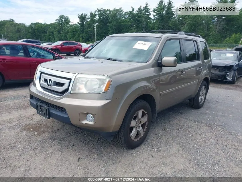 2011 Honda Pilot Ex-L VIN: 5FNYF4H56BB023683 Lot: 39814021