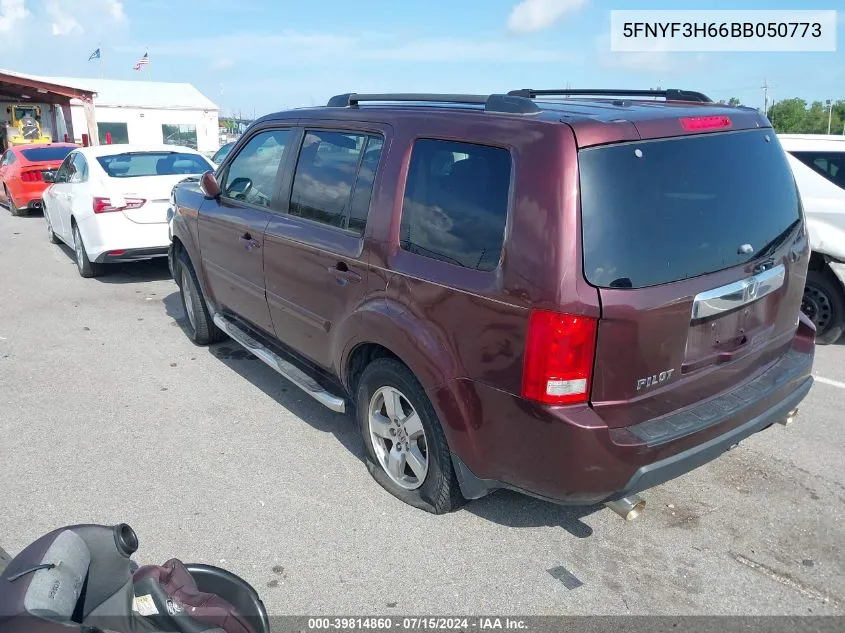 2011 Honda Pilot Ex-L VIN: 5FNYF3H66BB050773 Lot: 39814860