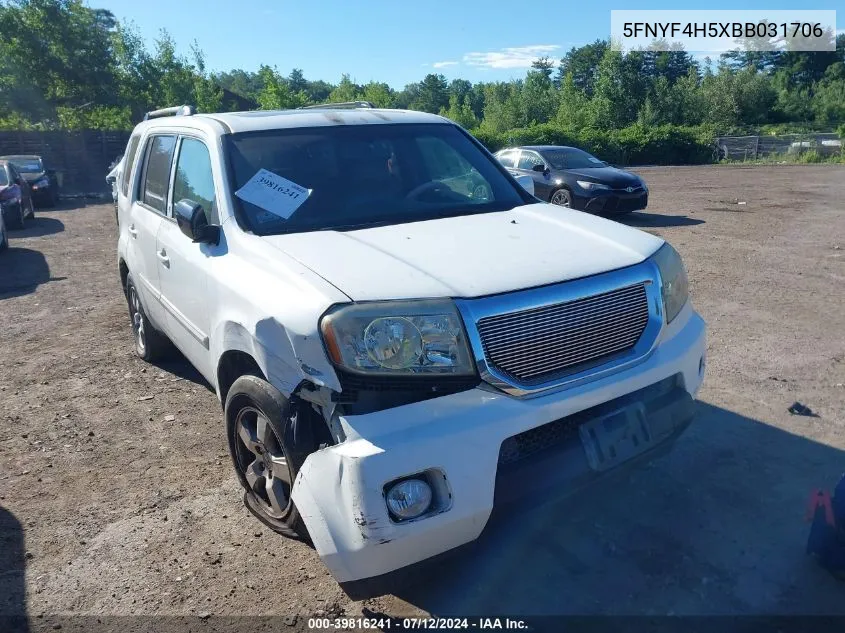 5FNYF4H5XBB031706 2011 Honda Pilot Ex-L