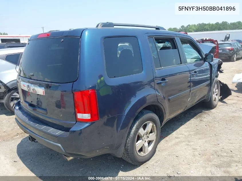 2011 Honda Pilot Ex-L VIN: 5FNYF3H50BB041896 Lot: 39864970