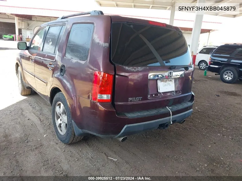 2011 Honda Pilot Ex VIN: 5FNYF3H4XBB045879 Lot: 39925512