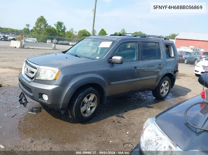 2011 Honda Pilot Ex-L VIN: 5FNYF4H68BB056869 Lot: 39996737