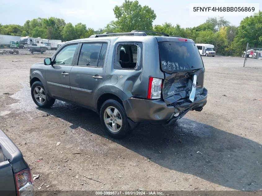 2011 Honda Pilot Ex-L VIN: 5FNYF4H68BB056869 Lot: 39996737