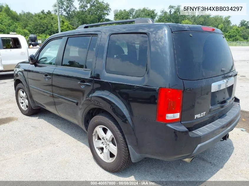 2011 Honda Pilot Ex VIN: 5FNYF3H4XBB034297 Lot: 40057800