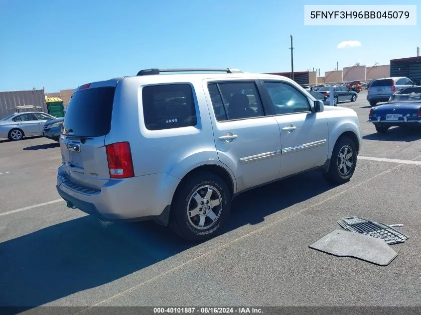 2011 Honda Pilot Touring VIN: 5FNYF3H96BB045079 Lot: 40101887