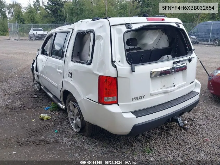 2011 Honda Pilot Exl VIN: 5FNYF4H6XBB032654 Lot: 40166868