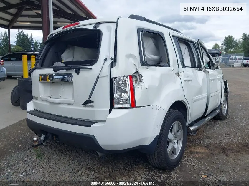 5FNYF4H6XBB032654 2011 Honda Pilot Exl