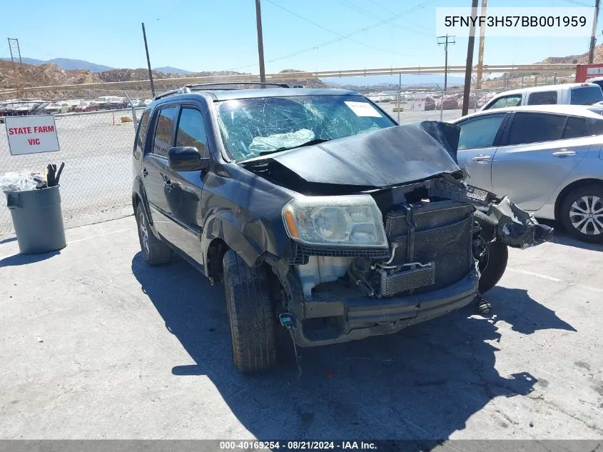 2011 Honda Pilot Ex-L VIN: 5FNYF3H57BB001959 Lot: 40169254