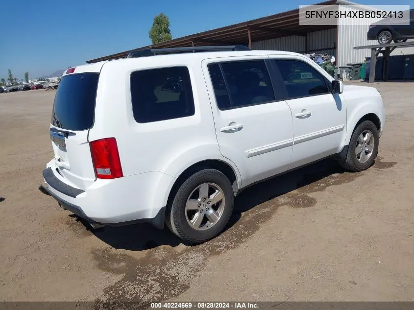 2011 Honda Pilot Ex VIN: 5FNYF3H4XBB052413 Lot: 40224669