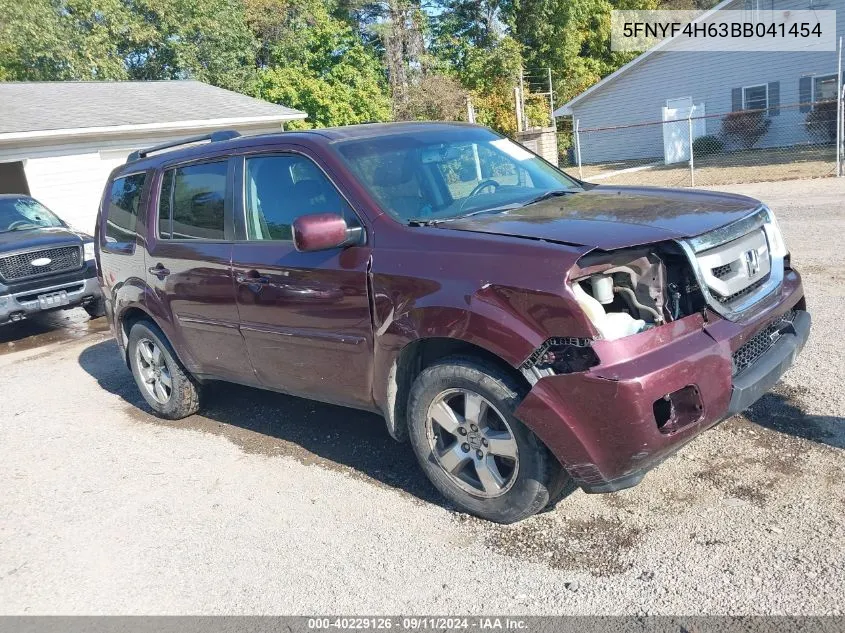 2011 Honda Pilot Exl VIN: 5FNYF4H63BB041454 Lot: 40229126