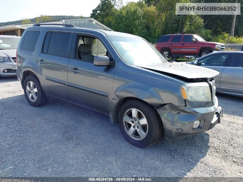 2011 Honda Pilot Ex-L VIN: 5FNYF4H50BB066352 Lot: 40254705