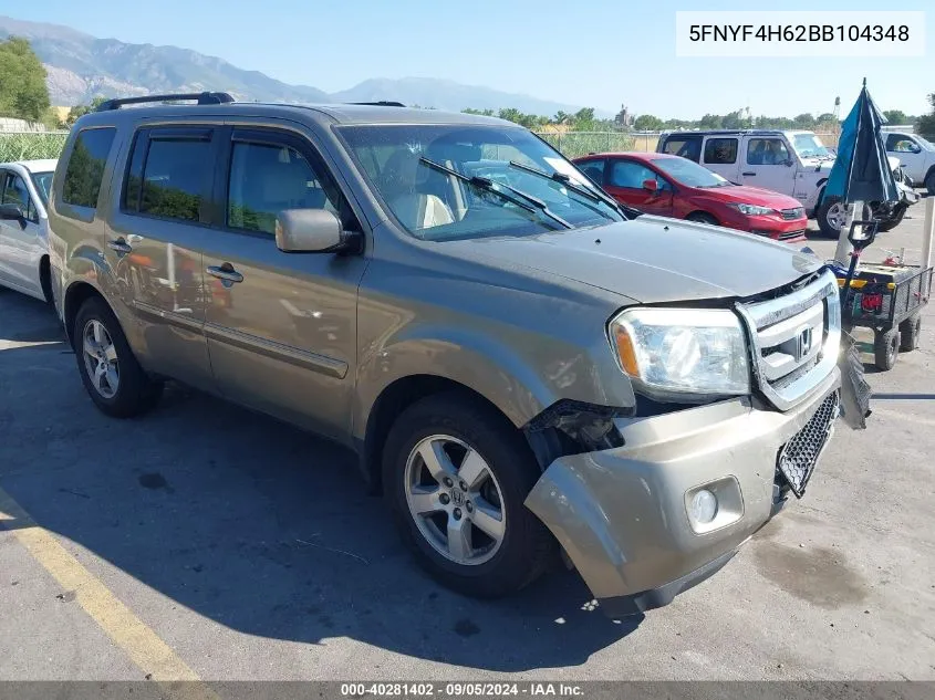 5FNYF4H62BB104348 2011 Honda Pilot Ex-L