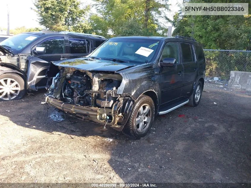 2011 Honda Pilot Ex-L VIN: 5FNYF4H50BB023386 Lot: 40296099