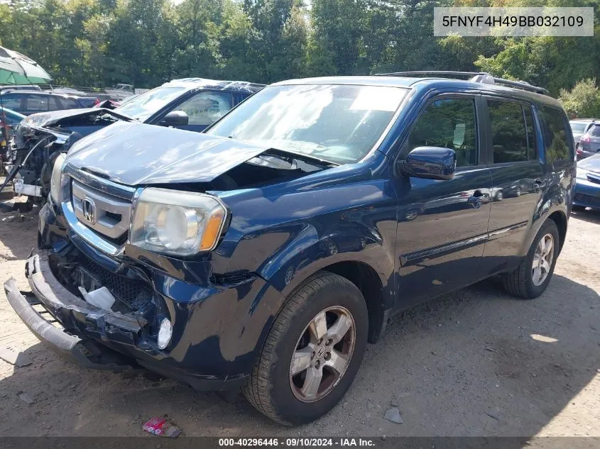 2011 Honda Pilot Ex VIN: 5FNYF4H49BB032109 Lot: 40296446