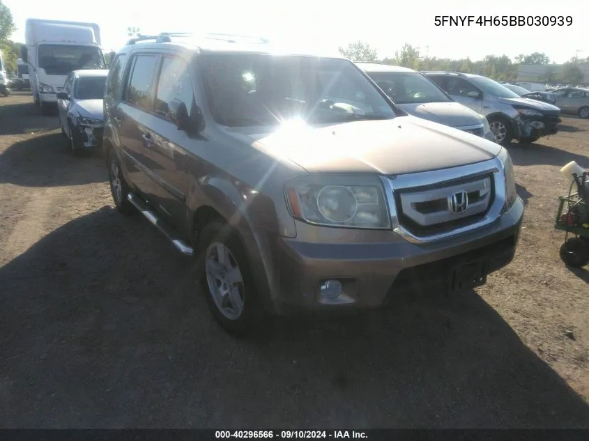 2011 Honda Pilot Exl VIN: 5FNYF4H65BB030939 Lot: 40296566