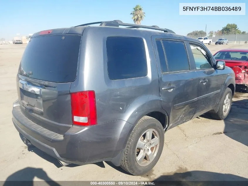 5FNYF3H74BB036489 2011 Honda Pilot Exln