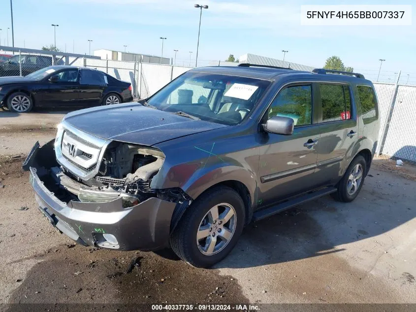 2011 Honda Pilot Exl VIN: 5FNYF4H65BB007337 Lot: 40337735