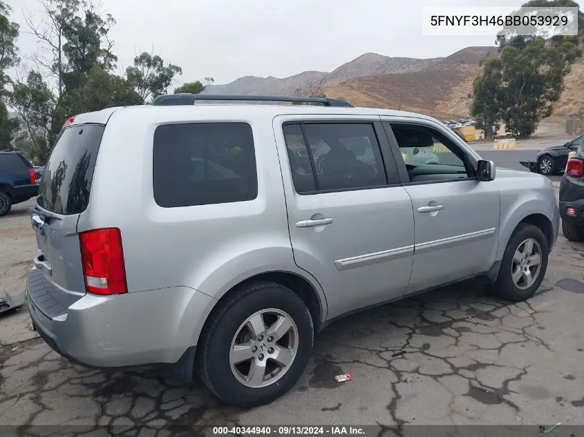 2011 Honda Pilot Ex VIN: 5FNYF3H46BB053929 Lot: 40344940