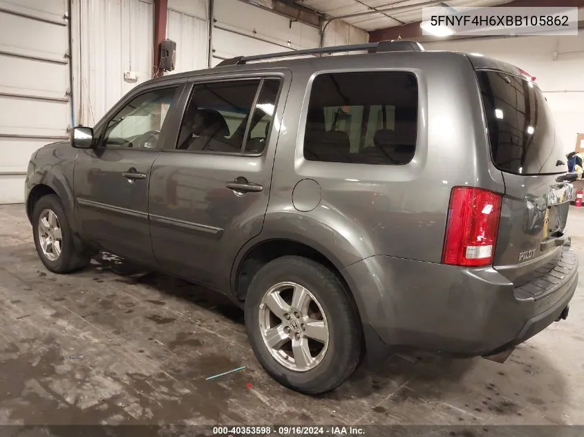 5FNYF4H6XBB105862 2011 Honda Pilot Ex-L