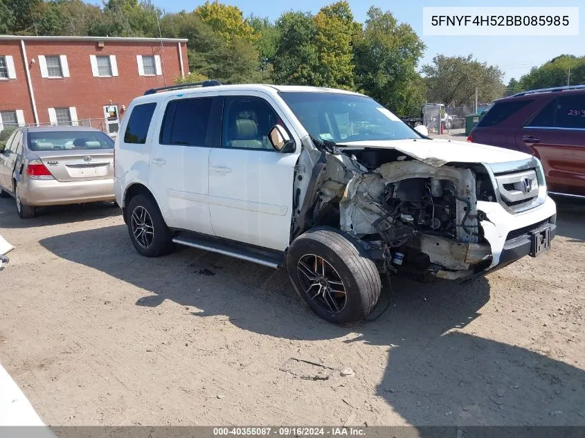 2011 Honda Pilot Ex-L VIN: 5FNYF4H52BB085985 Lot: 40355087